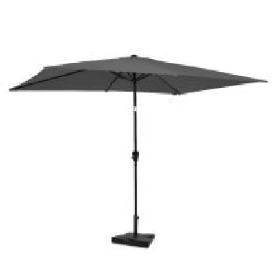 VONROC Parasol Rapallo 200x300cm –  Premium parasol – grijs | Incl. Parasolvoet 20 kg.