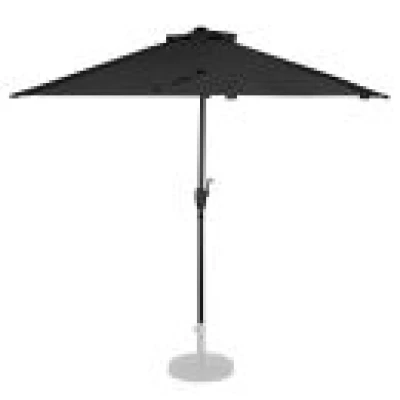 VONROC Parasol Magione – Balkon parasol - Halfrond 270x135cm | Antraciet/zwart