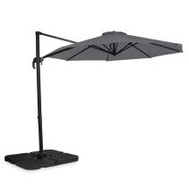 VONROC Zweefparasol Bardolino Ø300cm – Premium parasol | Incl. 4 vulbare tegels